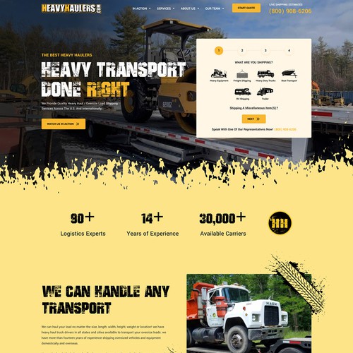 Strong Homepage Design Needed For Tough Heavy Haul Website Design by creatsoul