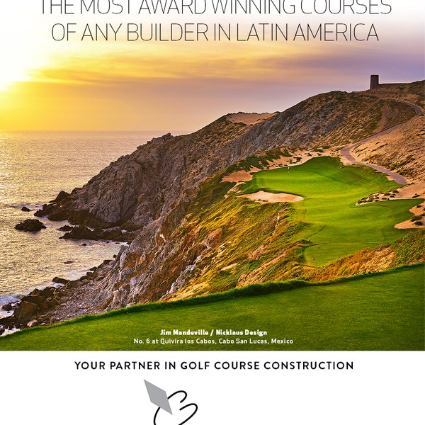 Create a magazine ad for Diamond Golf (golf course construction company)