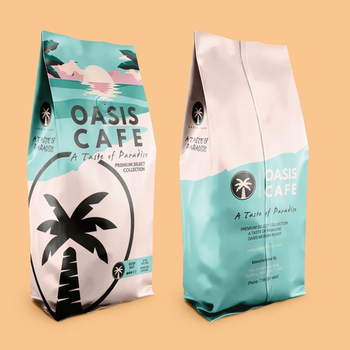 OASIS CAFE COFFEE BEAN PACKAGING DESIGN Design by suraiatonna