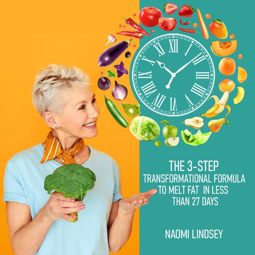 Compelling intermittent fasting book cover design to appeal to women over 50 Design by Gergana ®