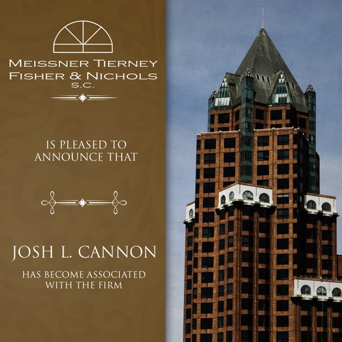 Law Firm New Associate Announcement Mailer Print or packaging design contest