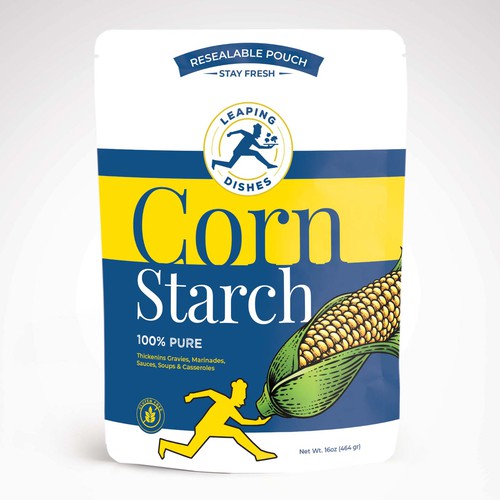 Need a BOLD DESIGN FOR CORN STARCH IN RESEALABLE BAG Design by TheBeeDee
