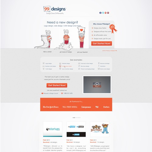 99designs Homepage Redesign Contest Design réalisé par nabeeh