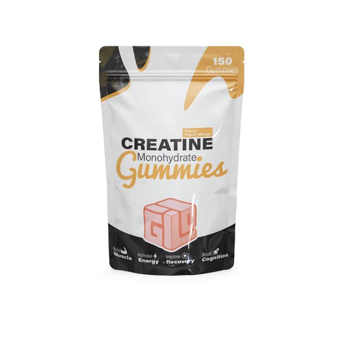 Bag Design for Creatine Monohydrate Gummy brand Design by Saddam Hosen