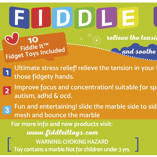 Design a poly-bag sticker label for Stress Relief Toy women/kids Design by Evangelina