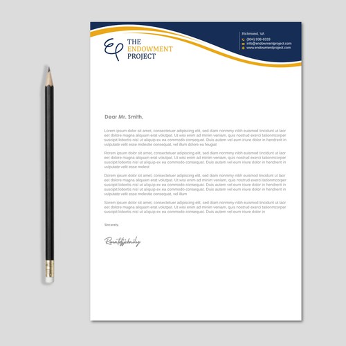 Clean, simple note design, The Endowment Project Design by LAXMI DESIGNHUB