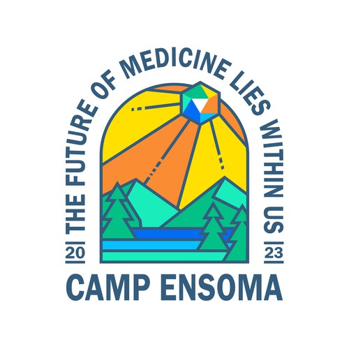 Summer Camp themed logo for  biotech summer outing swag Design by Gandem Design