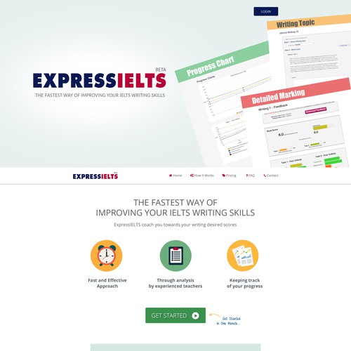 Simple elegant landing page for an online writing coaching service provider Design by Xandreaa