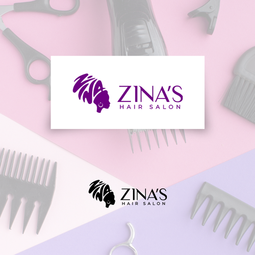 Showcase African Heritage and Glamour for Zina's Hair Salon Logo Design by Brands Crafter