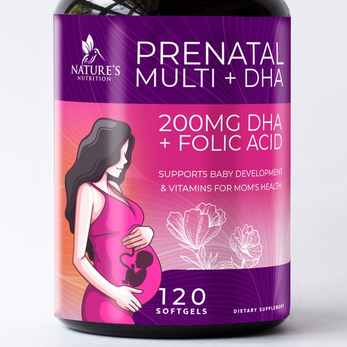 Prenatal Vitamins Label Design needed for Nature's Nutrition Diseño de R O S H I N