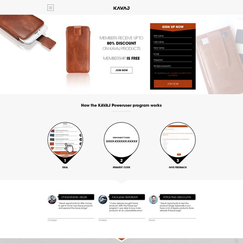 Landing page design contest entry by TuDuong