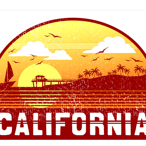 California Castaway Retro 70's T-Shirt Design por jmark319