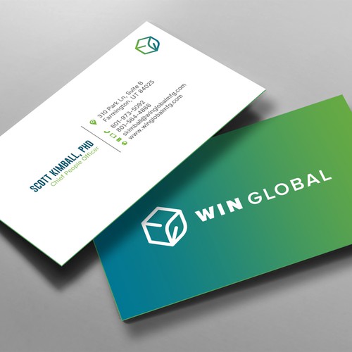 WIN Global Business Card Design Design by chandrayaan.creative