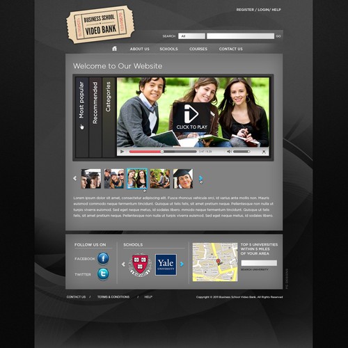 New website design wanted for Business School Video Bank Diseño de pg