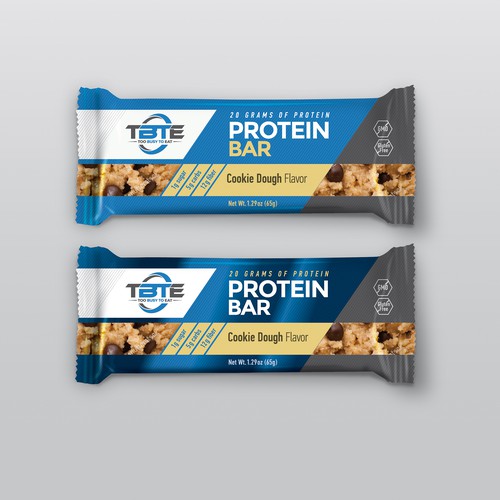 Design a unique protein bar wrapper for Too Busy To Eat Design réalisé par onkuliits