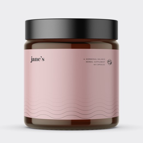 Minimal supplement label design Design by Lady Goga