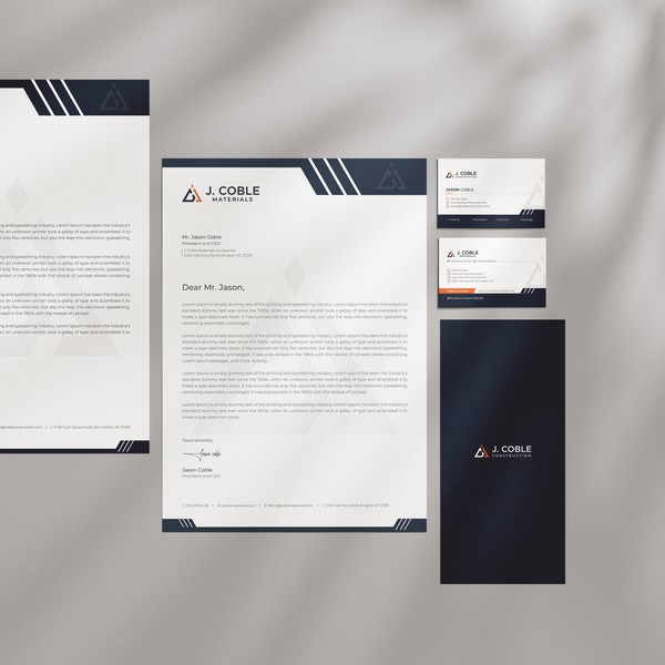 High-End Professional Identity & Stationery Design for Construction & Materials Company