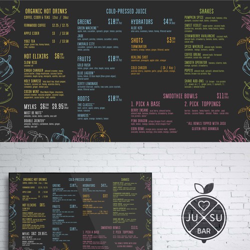 Jusu Bar Menu Design by Niko designs ✅