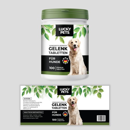 Modern label design for high quality joint tablets for dogs Design by Manthanshah