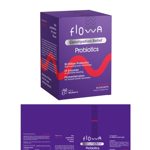 Designs | Probiotics with flow. Clean and artistic box label design ...