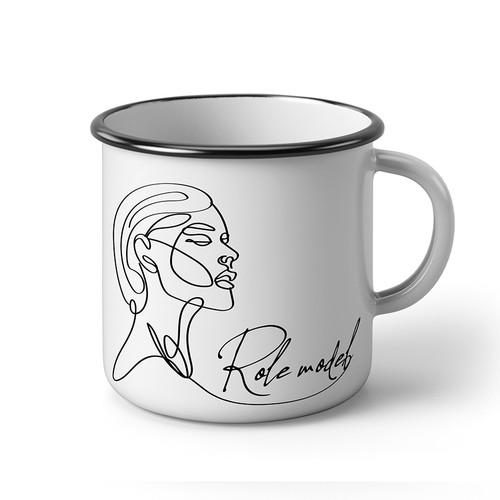 Quirky enamel mug illustration for concept stores - female empowerment Diseño de Beellustration