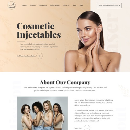 Website design for elegant medical spa Design by MercClass