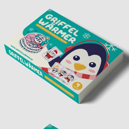 Package design for a set of 4 hand warmers Design by niki99