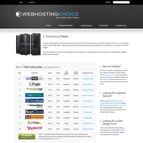 Redesign WebHostingChoice.com Design by danl916