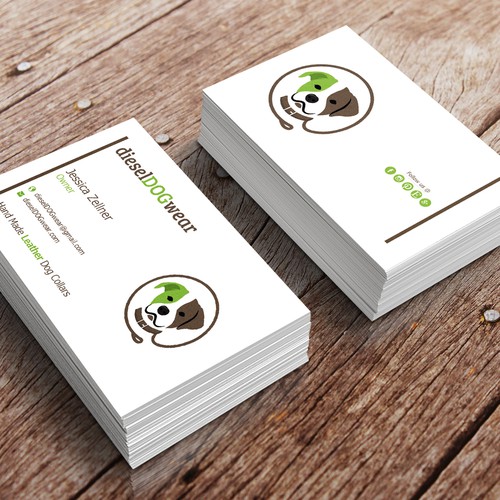 Design a stunning business card for a dog loving company Design by Zia_Hassan