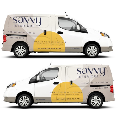 Design build furnish firm needs cool luxury sleek modern Van wrap Réalisé par Hey Mad´esigns⚡