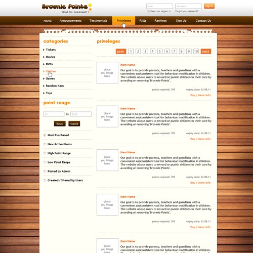 New website design wanted for Brownie Points Réalisé par nazarene gonzales