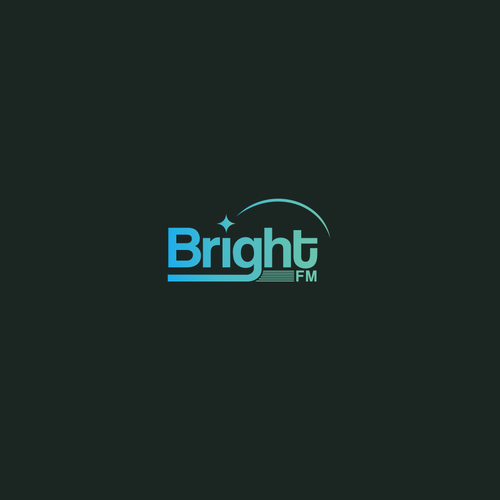 Create a colorful radio station logo to match its name: BRIGHT-FM ...