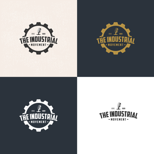 Diseño de VINTAGE INDUSTRIAL PODCAST LOGO de nutronsteel