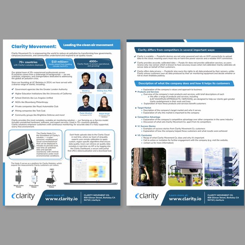 Design one-pager company overview Design by Dzhafir