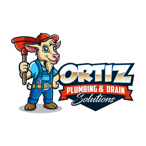 Design a bold GOAT mascot logo for a San Diego plumbing company Design by Sofik_Winner