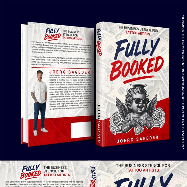 Design by Bigpoints titled "FULLY BOOKED- THE BUSINESS STENCIL FOR TATTOO ARTISTS"