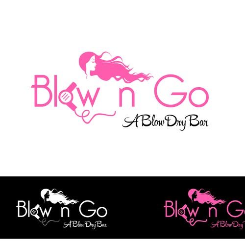 Logo/Signage design for Blow N Go Dry Bar Logo design contest
