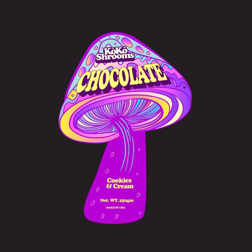 psychedelic mushroom shaped chocolate Design by Design Studio72