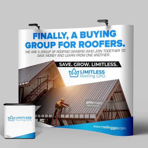 Design a tradeshow backdrop for roofing buying group Design by icon89GraPhicDeSign