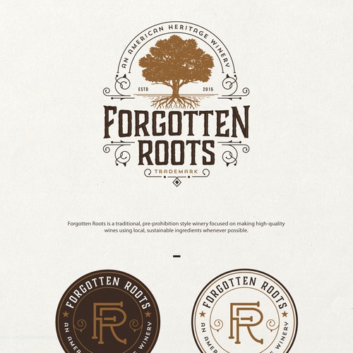 Create a Winery Logo for Forgotten Roots! Ontwerp door Project 4