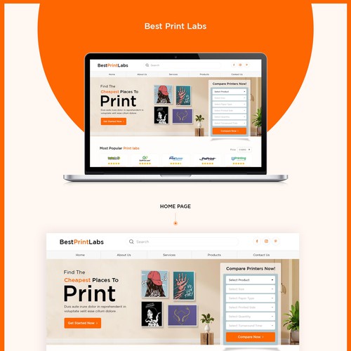 Design Print comparison website Design by Adventix
