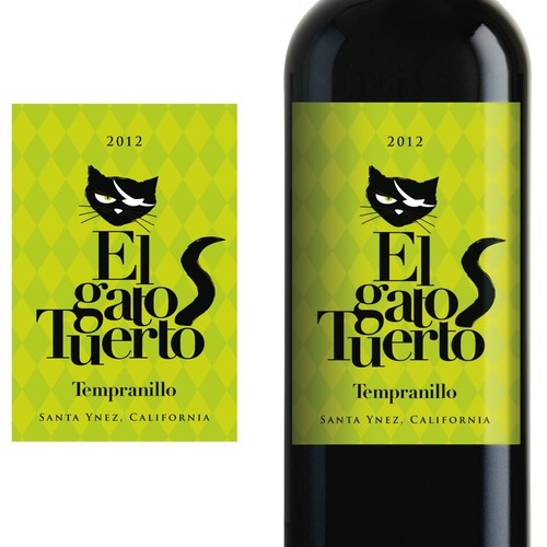 Wine Label - El Gato Tuerto Design by Ploi7