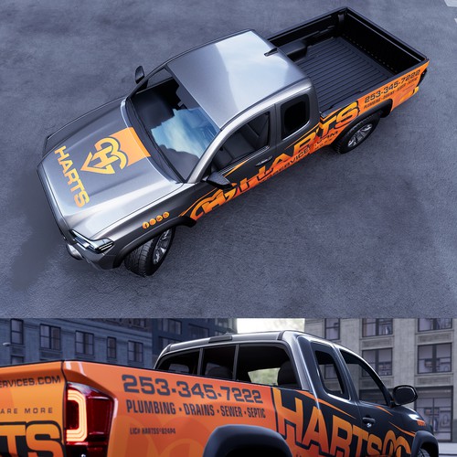 Harts Service Toyota Tacoma Partial Wrap Design by J.Chaushev