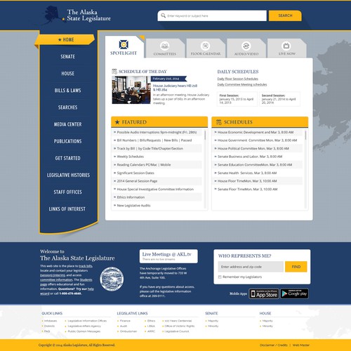 Redesign the Alaska Legislature's Website! Design by Smashing Boys