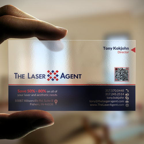 Create a modern, memorable business card for The Laser Agent! Design by ™SF_Design™