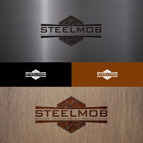 Create a logo design for movable creator steel and wood. Créer un logo ...