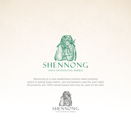 Shennong logo for a new market entry of Asian herbs in EU Design by bismillah_studio