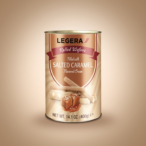 LEGERA Wafer Rolls Pack 125 gm - Salted Caramel Design by sougatacreative