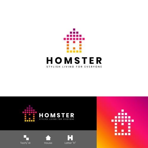 Plain but strong and distinguishing logo for our Artificial Intelligence based Interior Designer App Design by Ariokh Batara