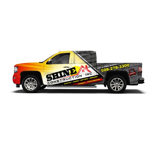 Roofing Company needs vehicle wrap! Guaranteed! Modern & Elegant for GMC Denali 2018 White Truck ! Réalisé par isuk